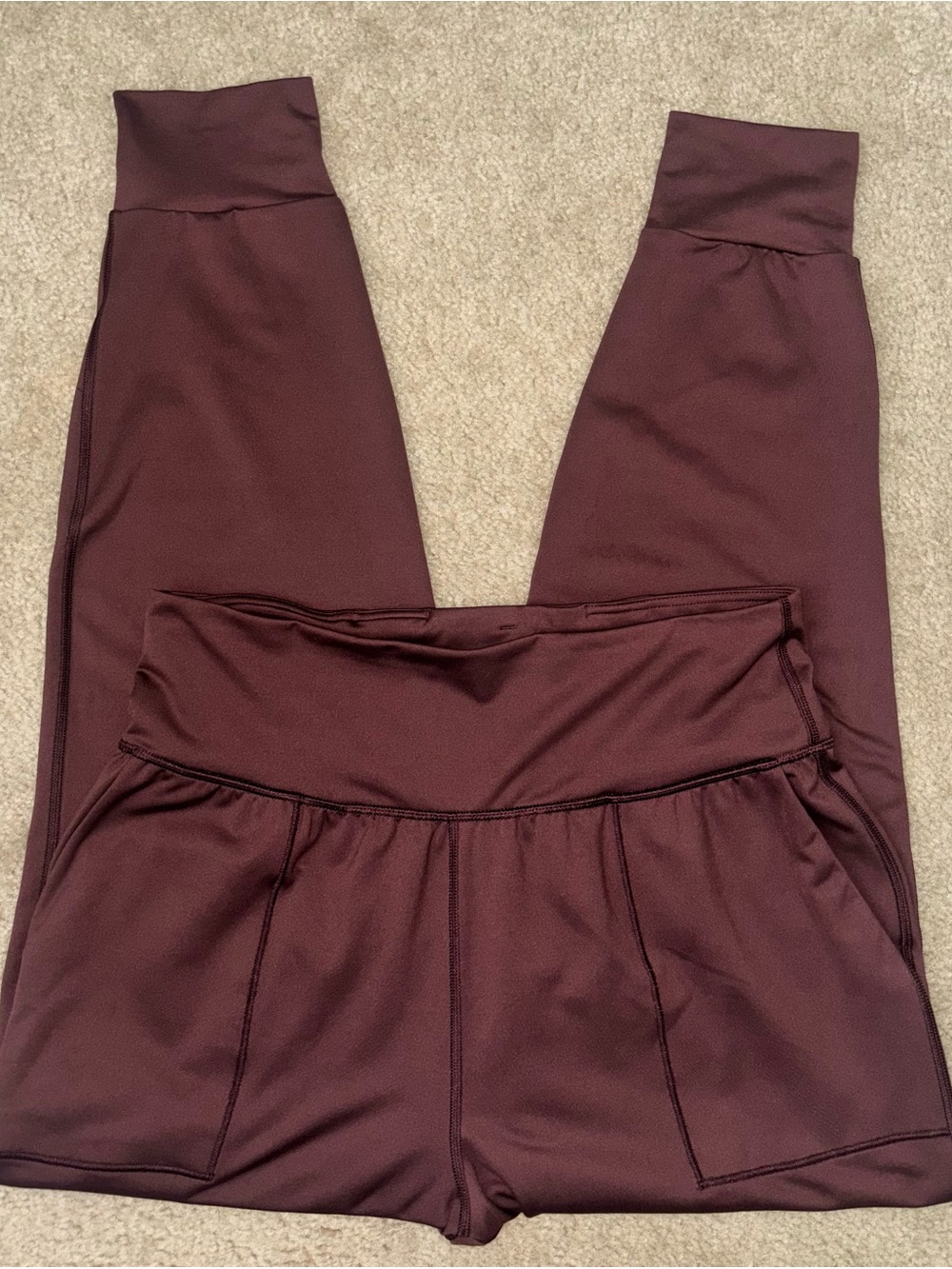 GAP Women's High-Waist Burgundy Joggers